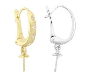 14K DIA.MAT PEARL DROP LEVERBACK EARRING 24249-14K