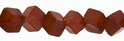 4mm dice corner drill through red agate bead