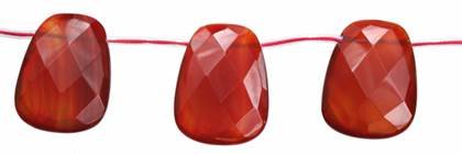 22x30mm ladder faceted top drill red agate bead