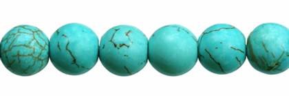 8mm round light blue crazy stabilized turquoise