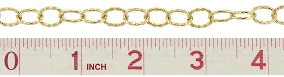 gold filled hammer oval cable chain