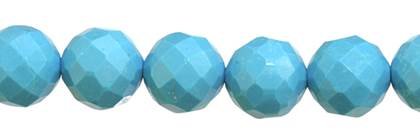 6mm round faceted light blue stabilized turquoise