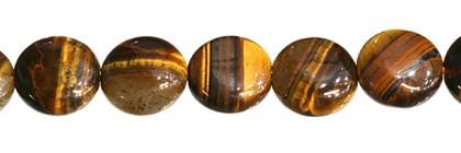 12mm coin tiger eye bead
