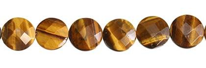 Tiger Eye Bead Coin Shape Faceted Gemstone