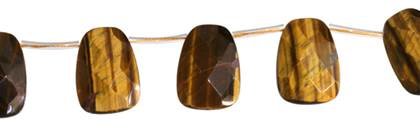 Tiger Eye Bead Topside Hole Faceted Ladder Shape