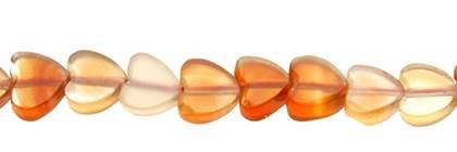 6mm flat heart red agate natural color bead
