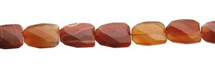18x25mm wave ladder faceted drill through red agate natural color bead