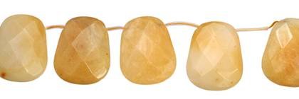 Yellow Jade Topside Hole Faceted Ladder Shape