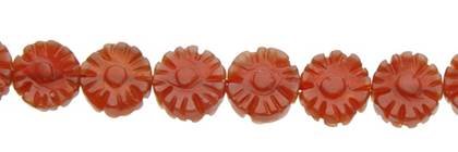 10mm flower red agate bead