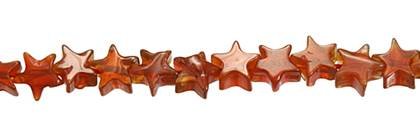 6mm flat star red agate bead