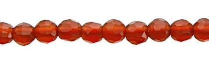 4mm round faceted red agate bead