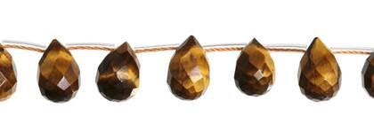 18x25mm drop faceted top drill tiger eye bead