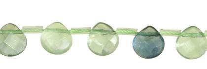 13x18mm pear faceted top drill green fluorite