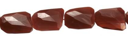 22x30mm wave ladder faceted drill through red agate bead