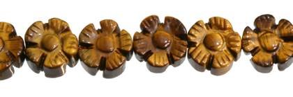 10mm flower tiger eye bead