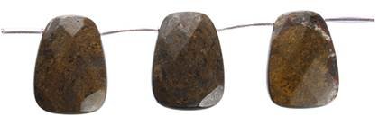30x40mm ladder faceted top drill bronzite beads