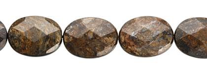 25x30mm oval faceted bronzite beads