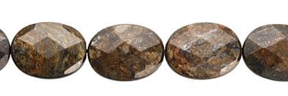 24x30mm oval faceted bronzite beads