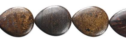 13x18mm pear drill through bronzite beads