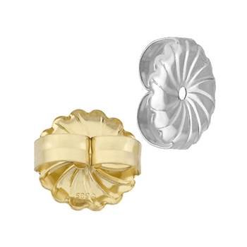 14K 9.35mm Rosette Earring Earnut Light Weight Back