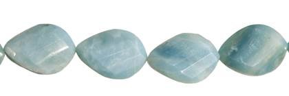 22x30mm pear faceted twist drill through amazonite bead