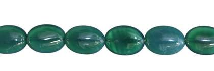 10x14mm oval green agate bead