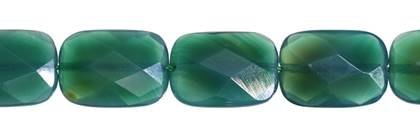 10x14mm rectangle faceted green agate bead