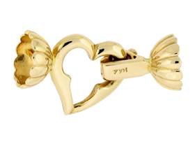 14ky 13x26mm multi-strand fold over heart clasp