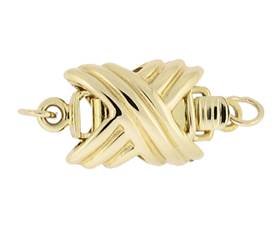 14K TWO SIDED STRIPE X CLASPS 2581-14K