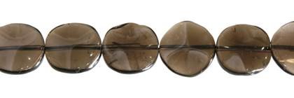 20mm wave coin smoky quartz