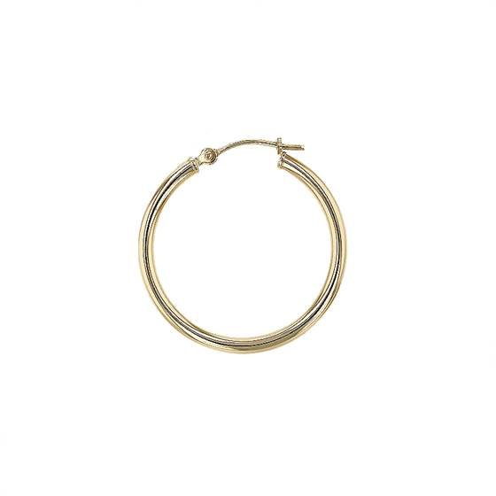 14ky 2x25mm 2mm hollow round hoop earring