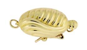 14ky 10x20mm 1 strand multi-strand oval fancy clasp with safety