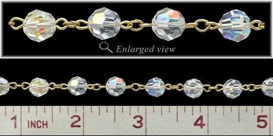 8MM ROUND ANTI-NICKEL ALLERGENTIC SWAROVSKI LINKED CHAIN