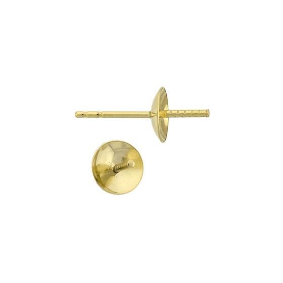 18ky 8mm cup heavy weight pearl stud earring