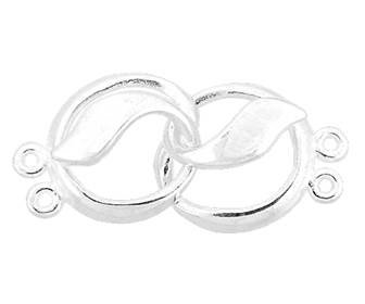sterling silver 13mm multi-strand round hook and eye clasp