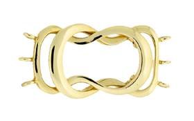 14ky 12x27mm 3 strands multi-strand hook and eye clasp
