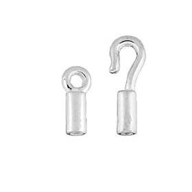 sterling silver 1.3mm leather hook and eye clasp