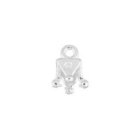 sterling silver 3.0mm leather cube end cap