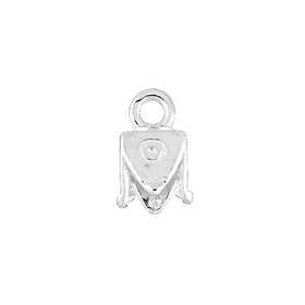sterling silver 4.0mm leather cube end cap