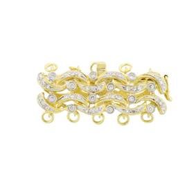14ky 5 strands diamond accent fancy hair comb clasp