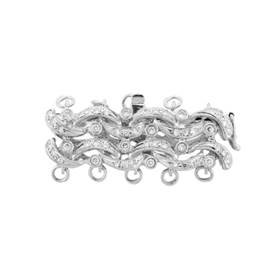 14kw 5 strands diamond accent fancy hair comb clasp