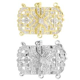 14K Diamond Accent Rectangle Clasps