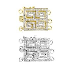14K Diamond Accent Textile Square Clasps
