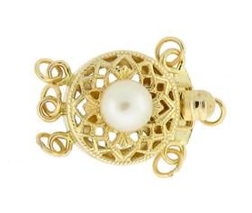 MULTI-STRAND ROUND FILIGREE PEARL CLASP 2693-14K