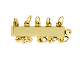 14ky 4x21mm 5 strands multi-strand bar clasp