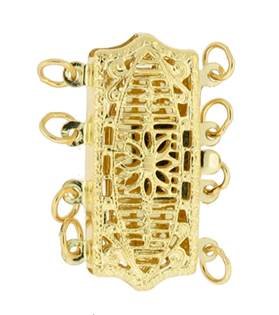 MULTI-STRAND RECTANGLE FILIGREE CLASP 2714-14K