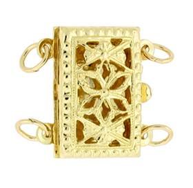 MULTI-STRAND FILIGREE RECTANGLE CLASP 2723-14K