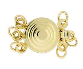 14ky 8mm 3 strands multi-strand water ripple round clasp