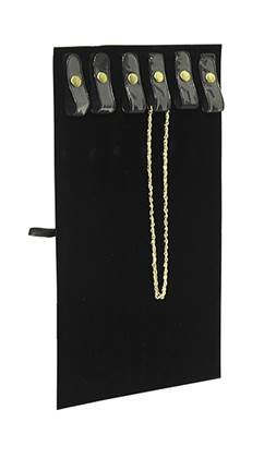 black velvet chain pad with 6 snaps style-c