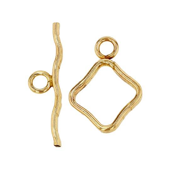 gold filled 9mm square toggle clasp